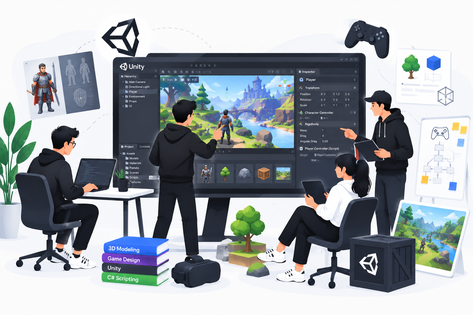 Game Development Illustration